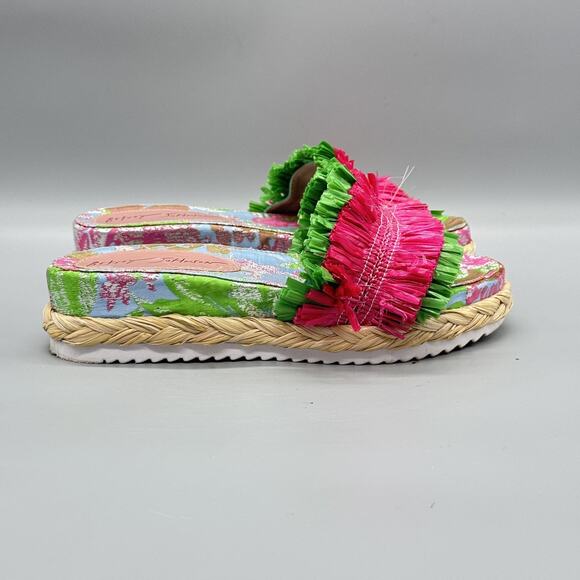 Betsey Johnson Shoes - Betsey Johnson Sandals Womens 7 Multicolor Floral Fringe Espadrille Wedge Shoes